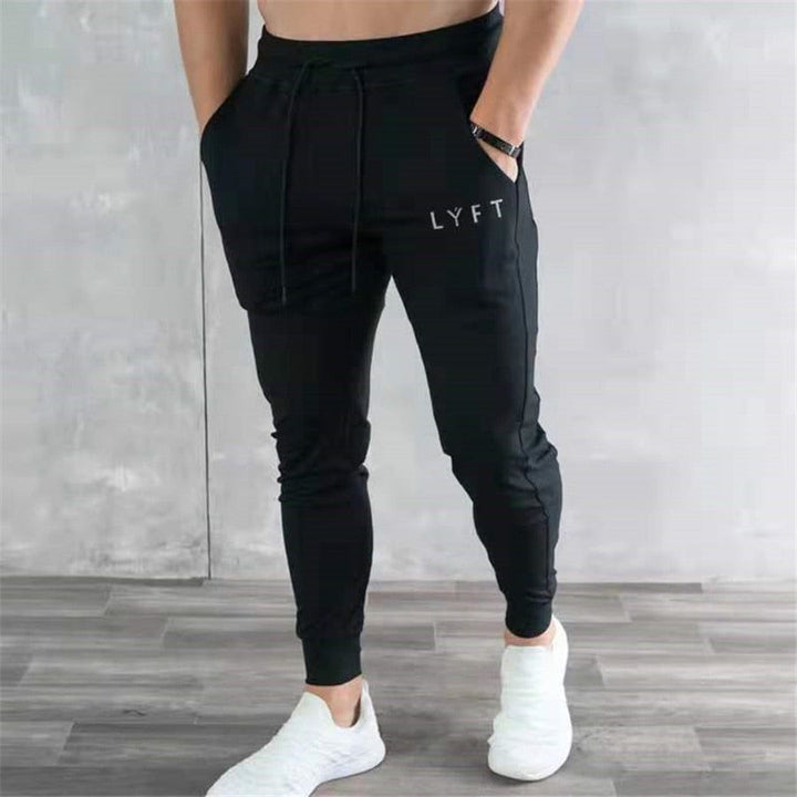 Stretch Tight Jogging Pants Men's Running Black Pure Cotton Gym Sports Men's Fashion Street Fitness Pants - Jointcorp