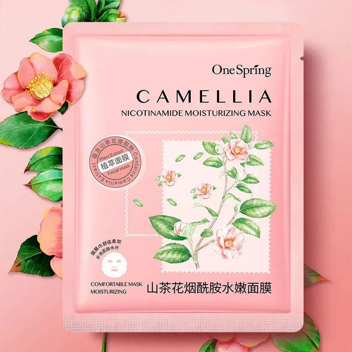 20Pcs Face Mask Combination Camellia Nicotinamide Facial Mask Moisturizing Oil Control Shrink Pores Face Sheet Mask Skin Care