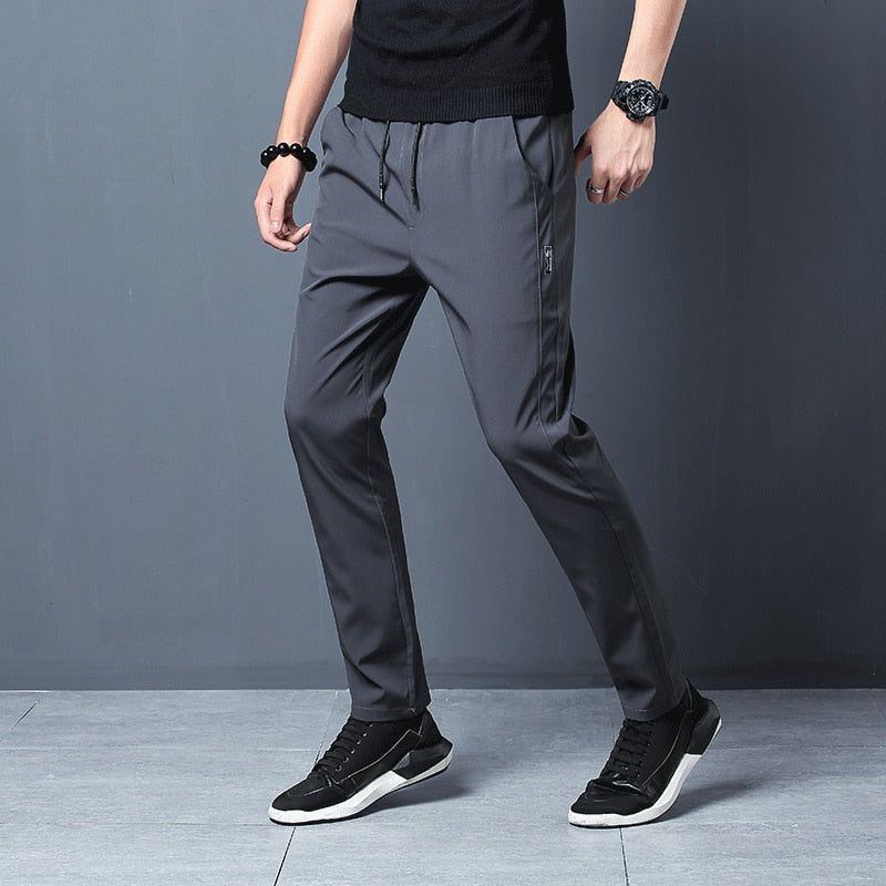 Men'S Fashion Casual Summer Thin Quick Drying Ice Silk Straight Pants Loose Sports - Jointcorp
