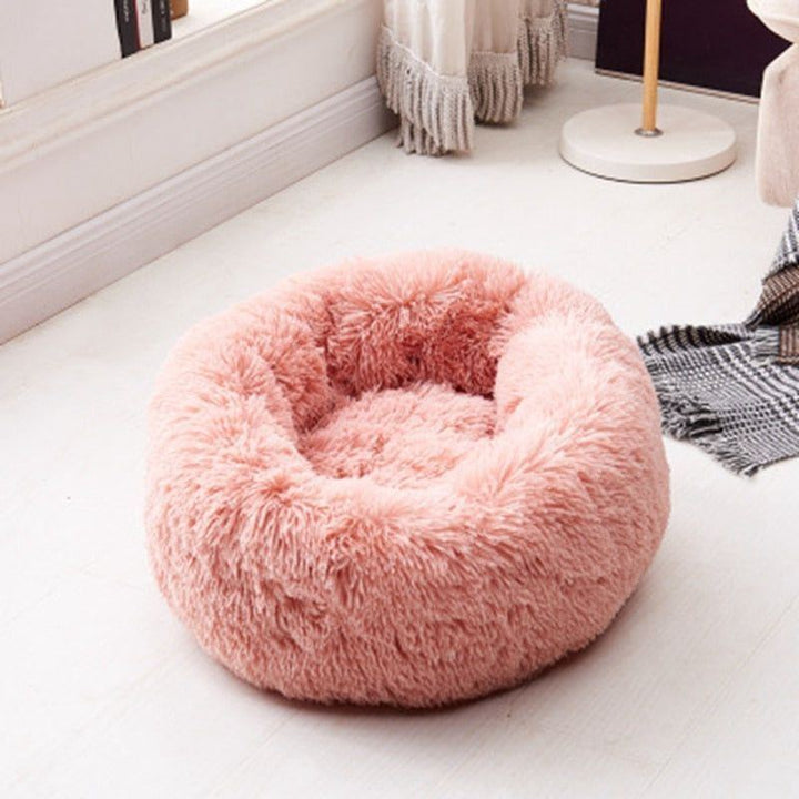 Cat Beds Round Comfy Calming Dog Bed For Cats Soothing Bed Dog Anti Anxiet House For Cat Fleece Marshmallow Cat Bed Cushion - Jointcorp
