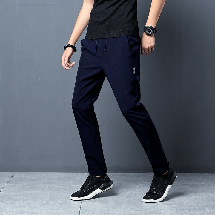 Men'S Fashion Casual Summer Thin Quick Drying Ice Silk Straight Pants Loose Sports - Jointcorp