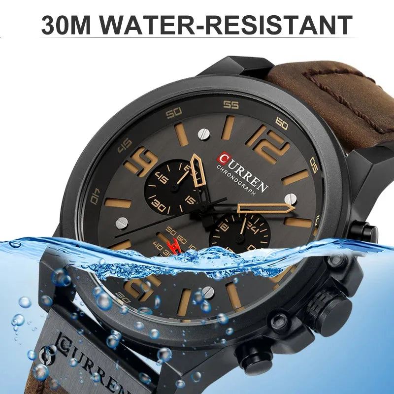 CURREN Watches Waterproof Sport for Mens