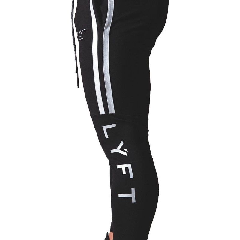 Jogging Pants Men's Sports Gym Fitness Pants Men's Cotton White Clip Strip Printing Fashion Casual Tights - Jointcorp