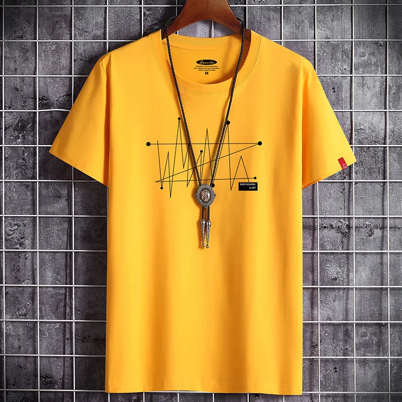 Manga S-6XL Oversize Men Loose Tee Tops 100% Cotton Fashion Goth Print Men's Short Sleeve T-shirt Summer New Male Casual Tshirt