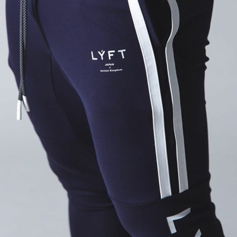 Jogging Pants Men's Sports Gym Fitness Pants Men's Cotton White Clip Strip Printing Fashion Casual Tights - Jointcorp