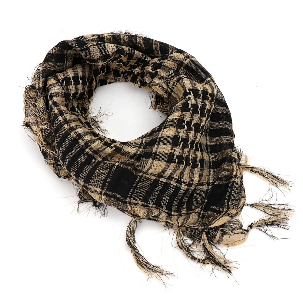 Military Tactical Scarf Camouflage Mesh Neck Scarf KeffIyeh Sniper Face Scarf Veil Shemagh Head Wrap for Outdoor Camping Hunting