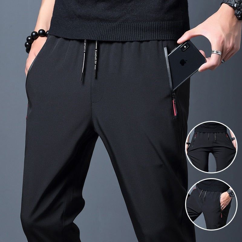Men'S Fashion Casual Summer Thin Quick Drying Ice Silk Straight Pants Loose Sports - Jointcorp