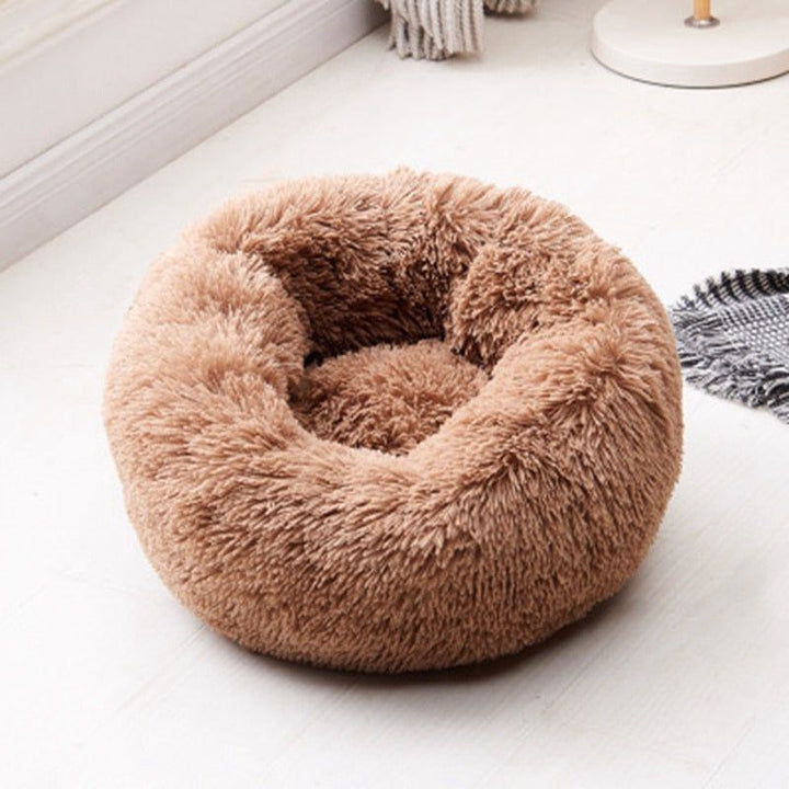 Cat Beds Round Comfy Calming Dog Bed For Cats Soothing Bed Dog Anti Anxiet House For Cat Fleece Marshmallow Cat Bed Cushion - Jointcorp