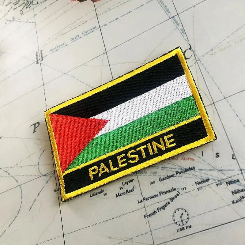 PALESTINE National Flag Embroidery Patches Badge Shield And Square Shape Pin One Set On The Cloth Armband   Backpack  Decoration