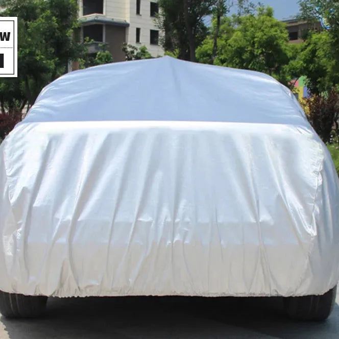 Universal Full Car Covers Winter Waterproof Snow Ice Dust Anti-UV Protection Wind Sunshade Cover For SUV SEDAN HATCHBACK Silver