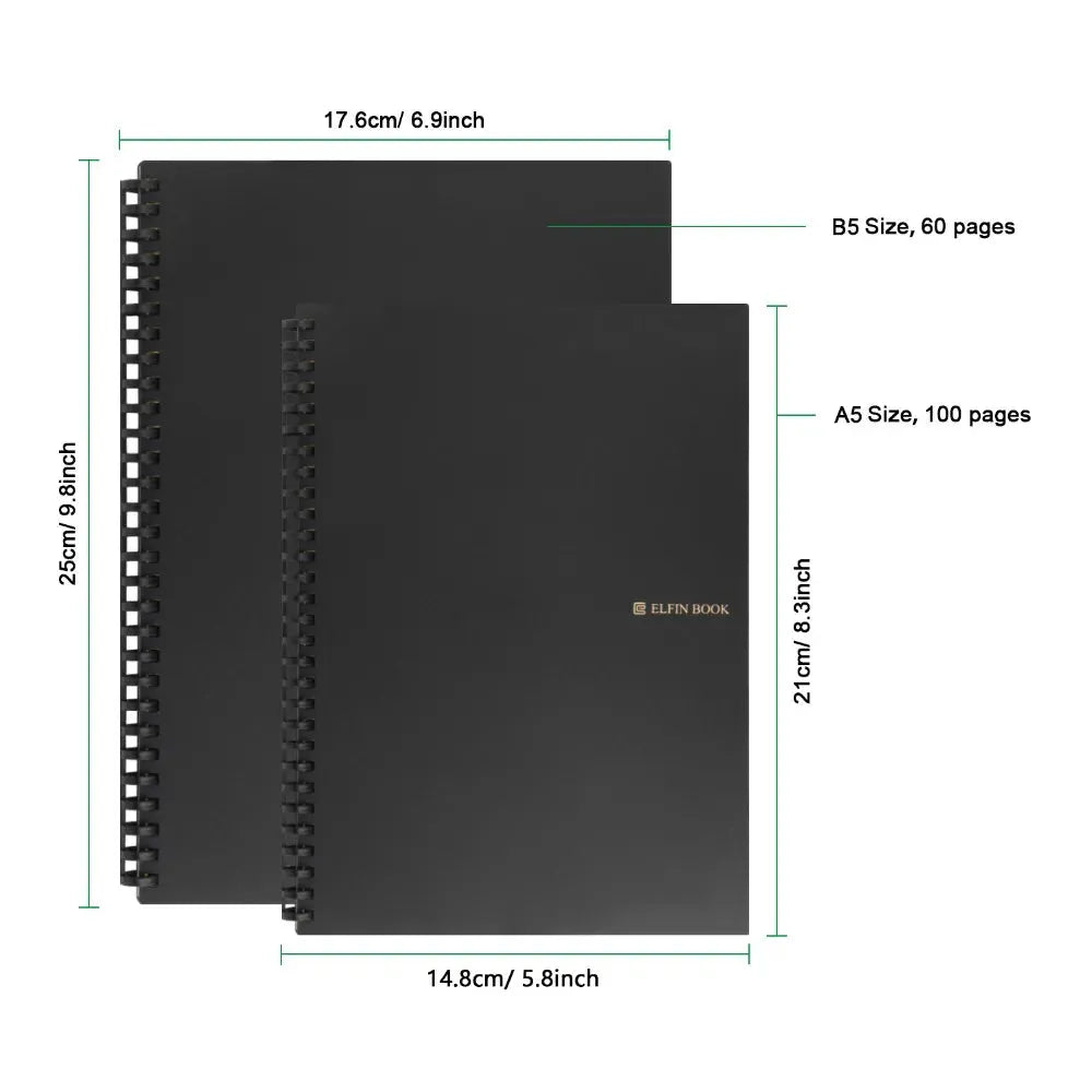 Erasable Notebook Paper Reusable Smart Wirebound Notebook Cloud Storage Flash Storage, App Connection