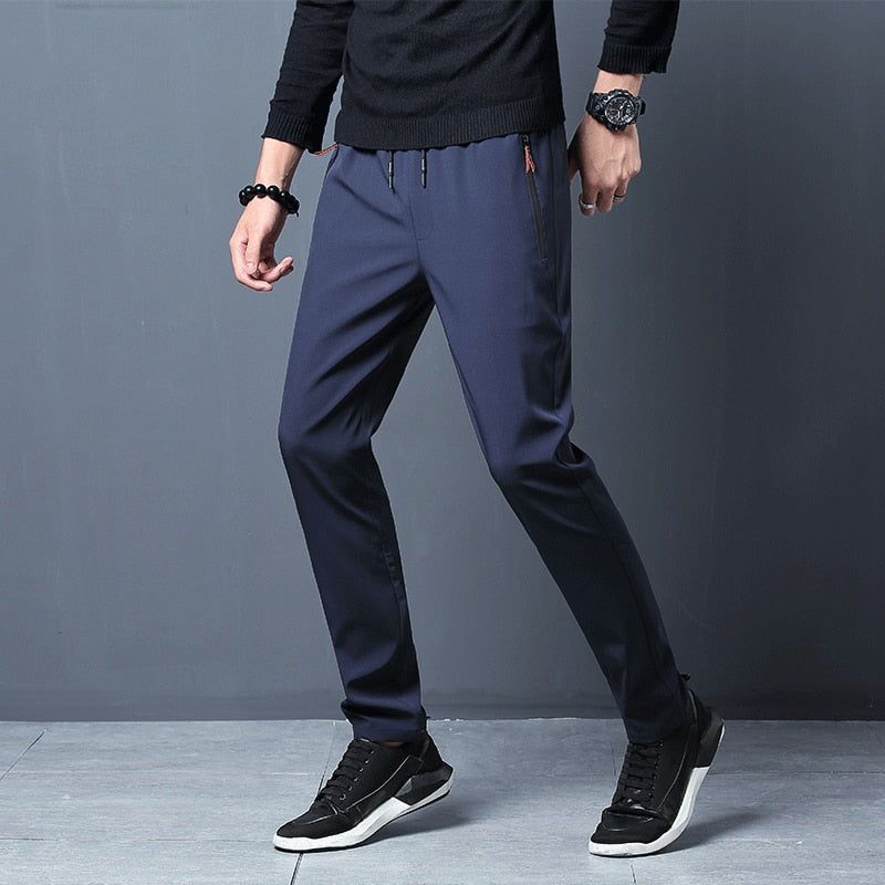 Men'S Fashion Casual Summer Thin Quick Drying Ice Silk Straight Pants Loose Sports - Jointcorp