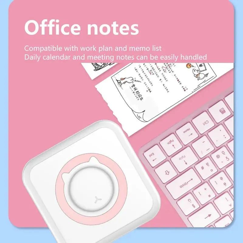 Pocket Thermal Printer Bluetooth 200dpi Photo Label Memo List No Ink Printing Wireless Portable Mini Printer with PU Travel Case