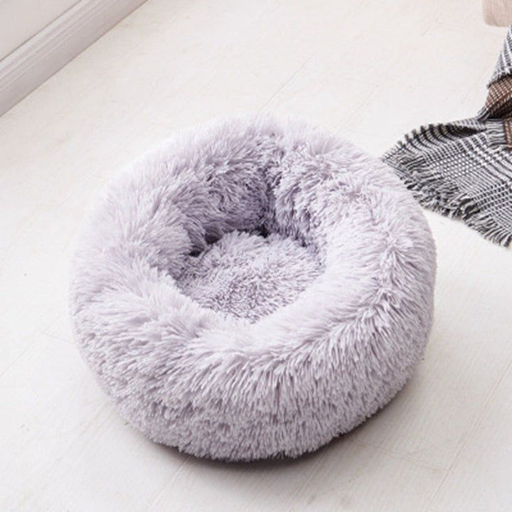 Cat Beds Round Comfy Calming Dog Bed For Cats Soothing Bed Dog Anti Anxiet House For Cat Fleece Marshmallow Cat Bed Cushion - Jointcorp