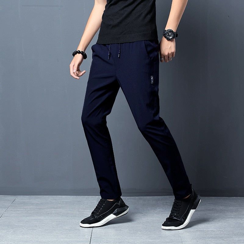 Men'S Fashion Casual Summer Thin Quick Drying Ice Silk Straight Pants Loose Sports - Jointcorp