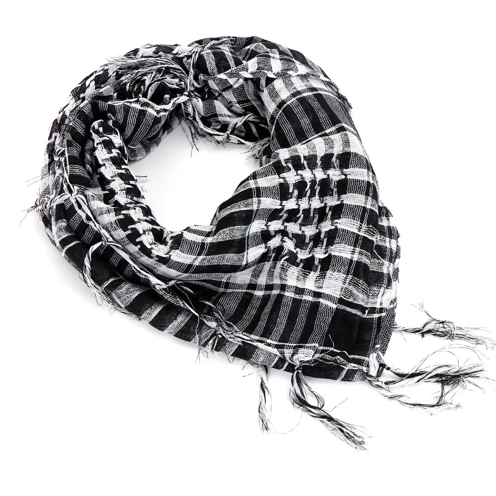 Military Tactical Scarf Camouflage Mesh Neck Scarf KeffIyeh Sniper Face Scarf Veil Shemagh Head Wrap for Outdoor Camping Hunting