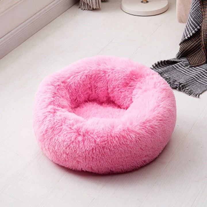 Cat Beds Round Comfy Calming Dog Bed For Cats Soothing Bed Dog Anti Anxiet House For Cat Fleece Marshmallow Cat Bed Cushion - Jointcorp