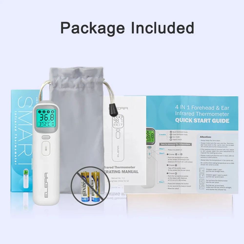 ELERA Baby Thermometer Infrared Digital LCD Body Measurement Forehead Ear Non-Contact Adult Fever IR Children Termometro