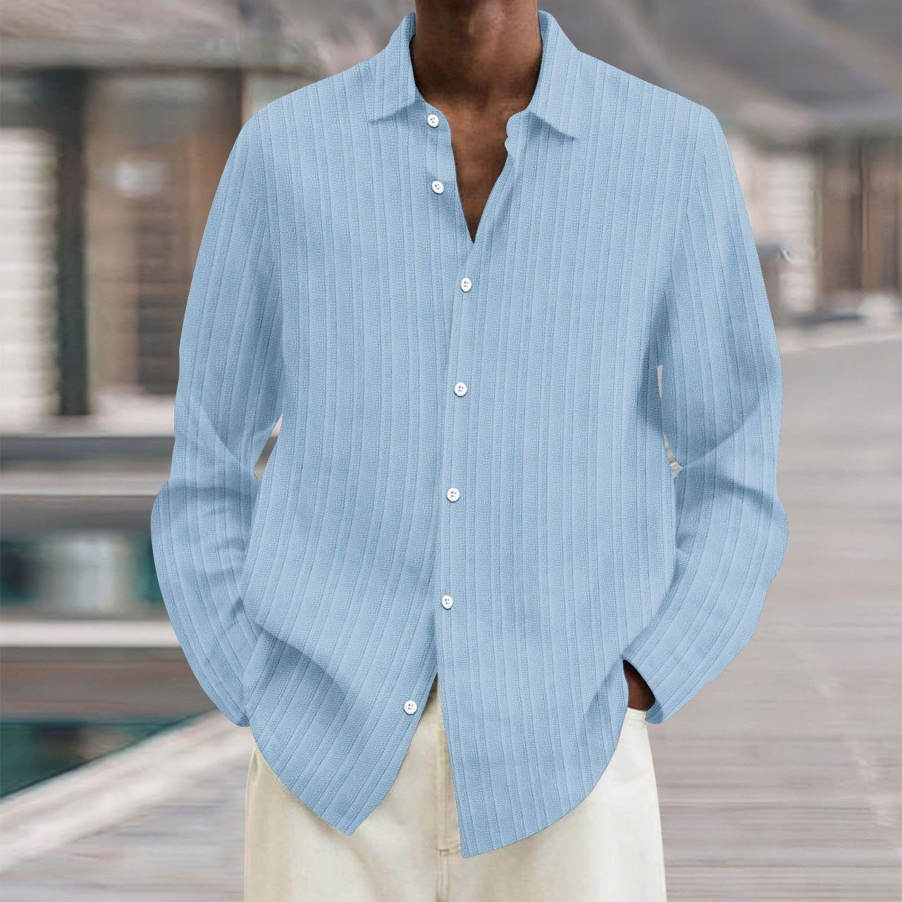 Four Seasons Long Sleeve Lapel Loose Button Shirt - Jointcorp