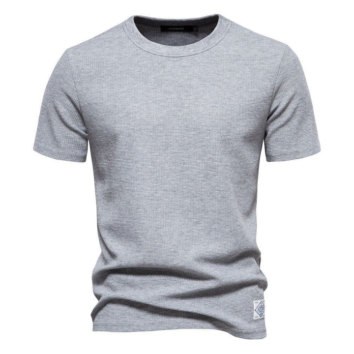 Men's Fashion Casual Waffle Round Neck Bottoming Shirt - Jointcorp