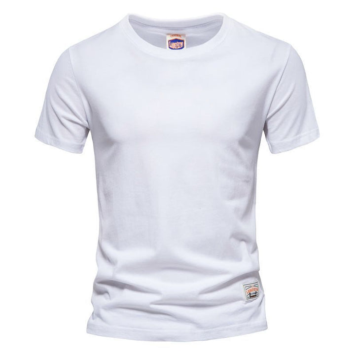 Men's Fashion Casual Solid Color American Crew Neck Cotton Short Sleeve - Jointcorp
