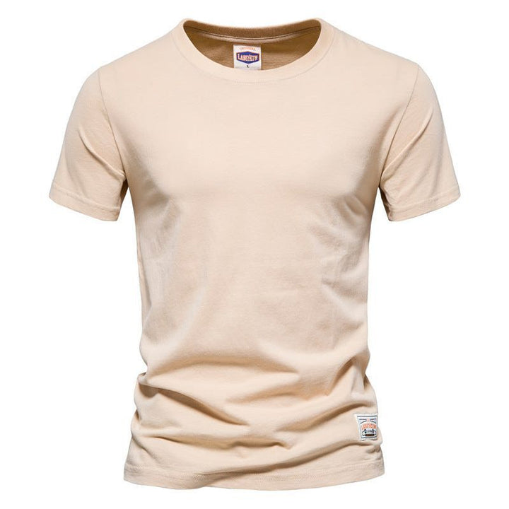Men's Fashion Casual Solid Color American Crew Neck Cotton Short Sleeve - Jointcorp