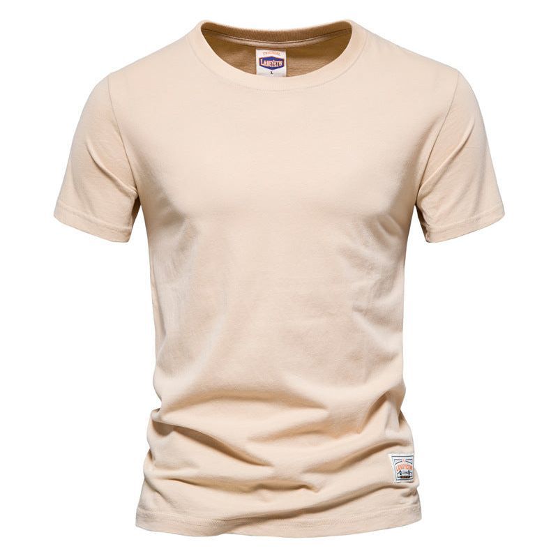 Men's Fashion Casual Solid Color American Crew Neck Cotton Short Sleeve - Jointcorp