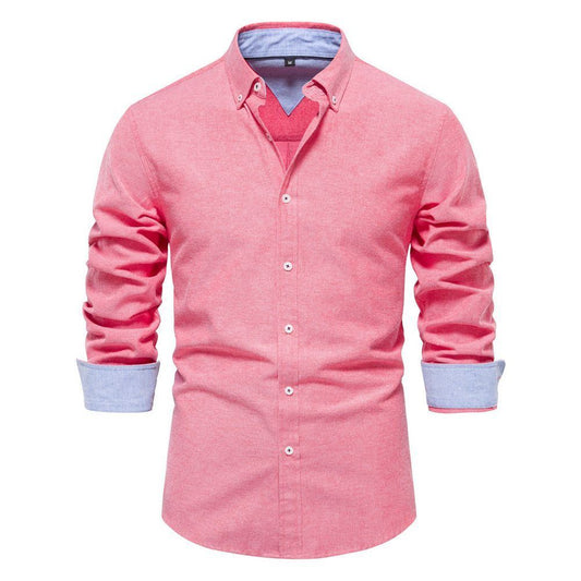Men's Fashion Casual All-matching Solid Color Long-sleeved Top - Jointcorp