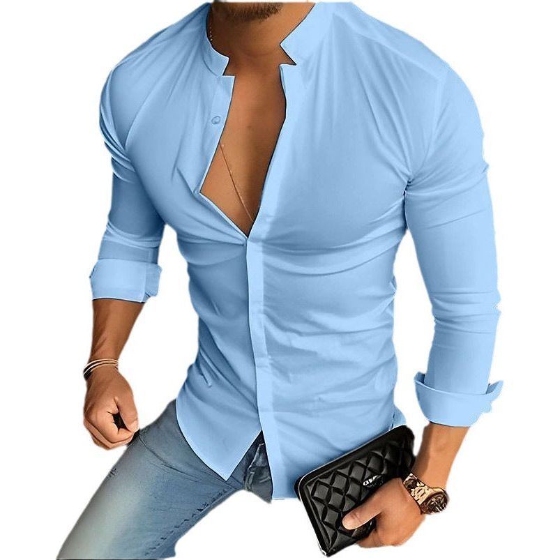 Men's Casual Fashion Stand Collar Shirt - Jointcorp