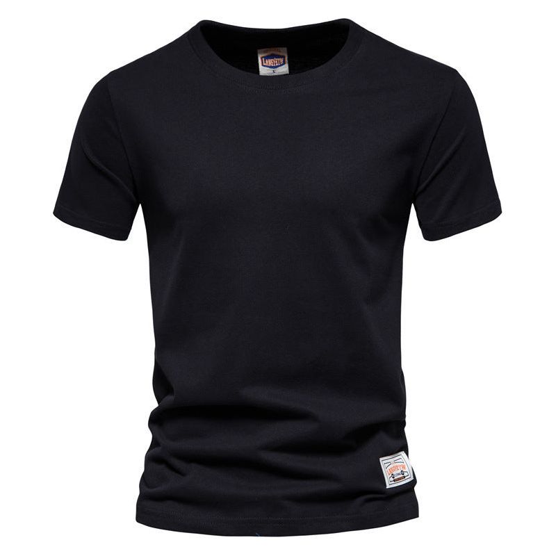 Men's Fashion Casual Solid Color American Crew Neck Cotton Short Sleeve - Jointcorp