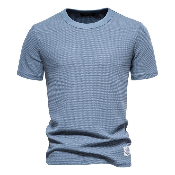 Men's Fashion Casual Waffle Round Neck Bottoming Shirt - Jointcorp
