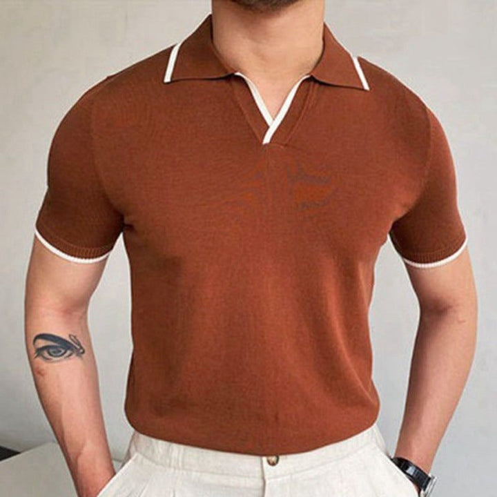 Men's Summer Red Lapel Knitwear - Jointcorp