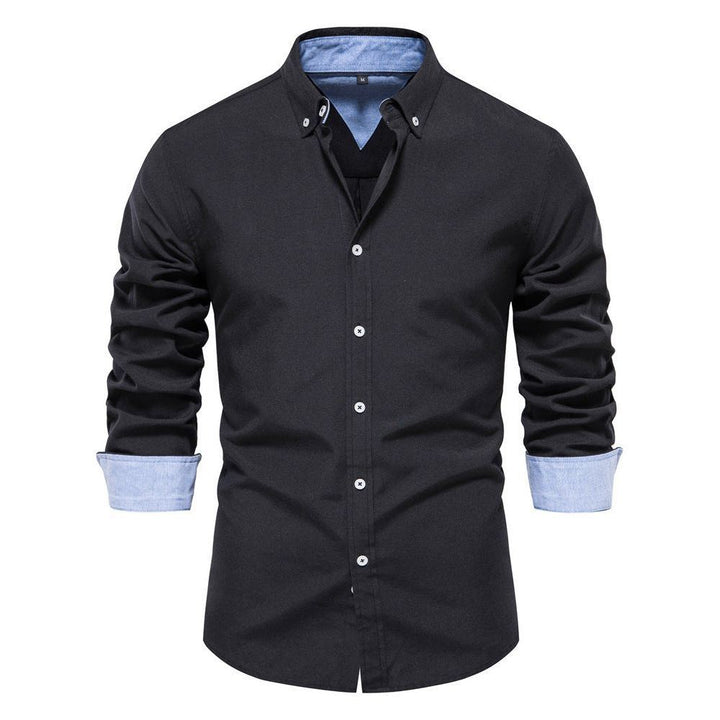 Men's Fashion Casual All-matching Solid Color Long-sleeved Top - Jointcorp