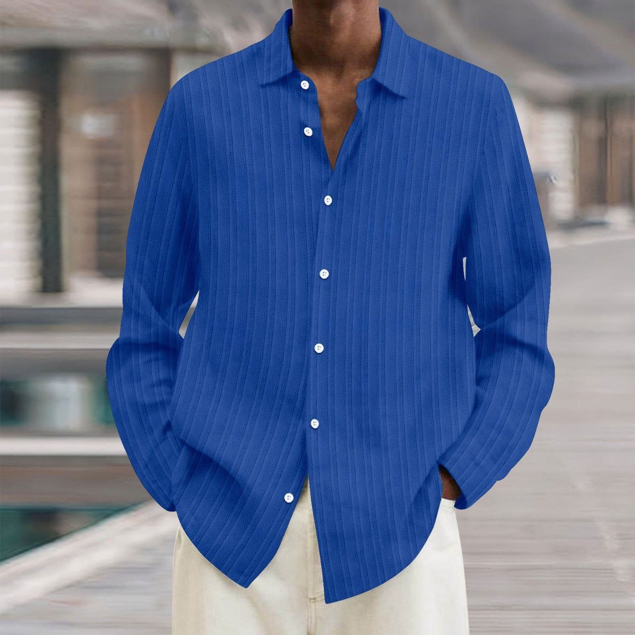 Four Seasons Long Sleeve Lapel Loose Button Shirt - Jointcorp
