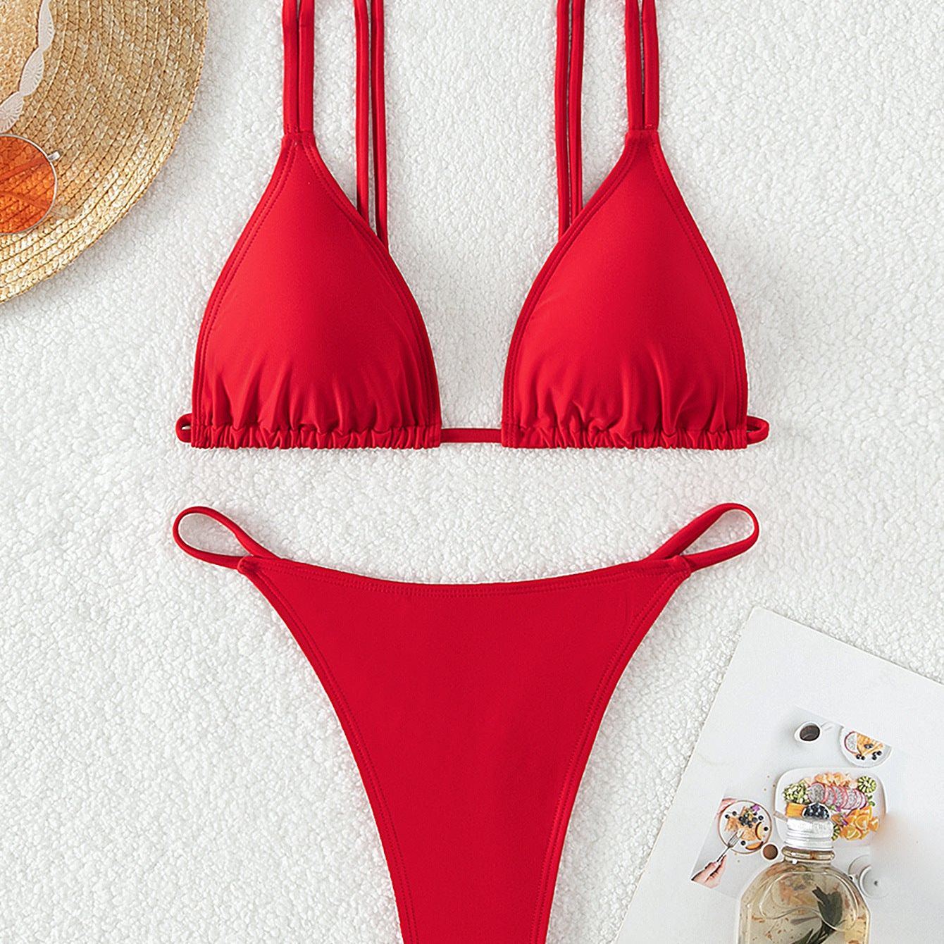 Triangle Cup Halter Bikini Swimsuit For Women