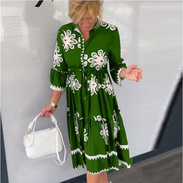Women's European And American Printed Dress - Jointcorp