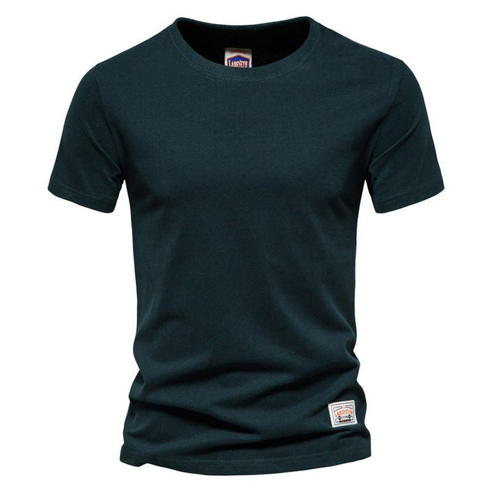 Men's Fashion Casual Solid Color American Crew Neck Cotton Short Sleeve - Jointcorp