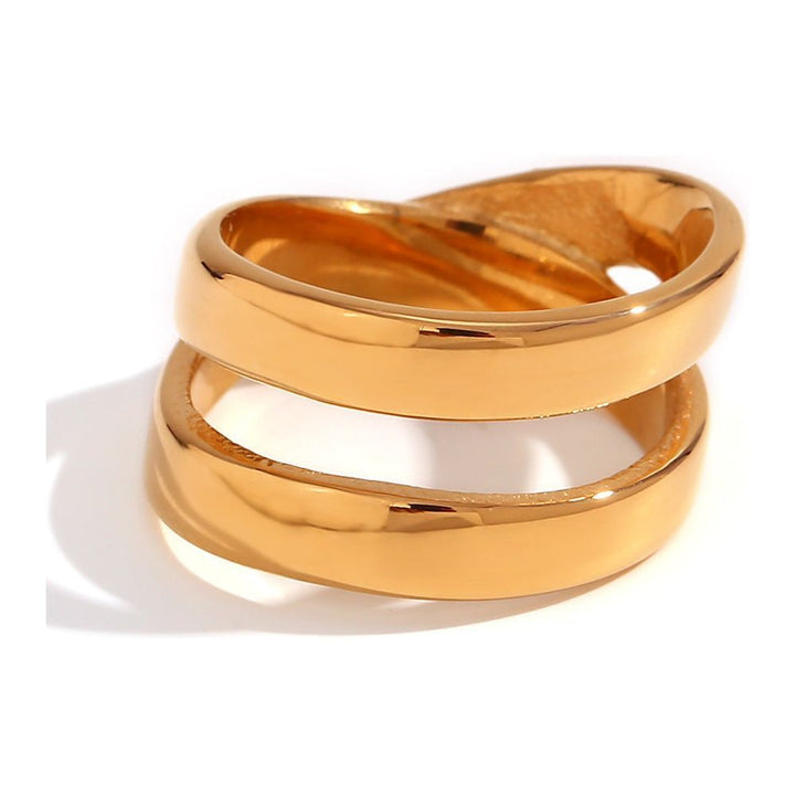 Simple double cross ring-gold color - Jointcorp