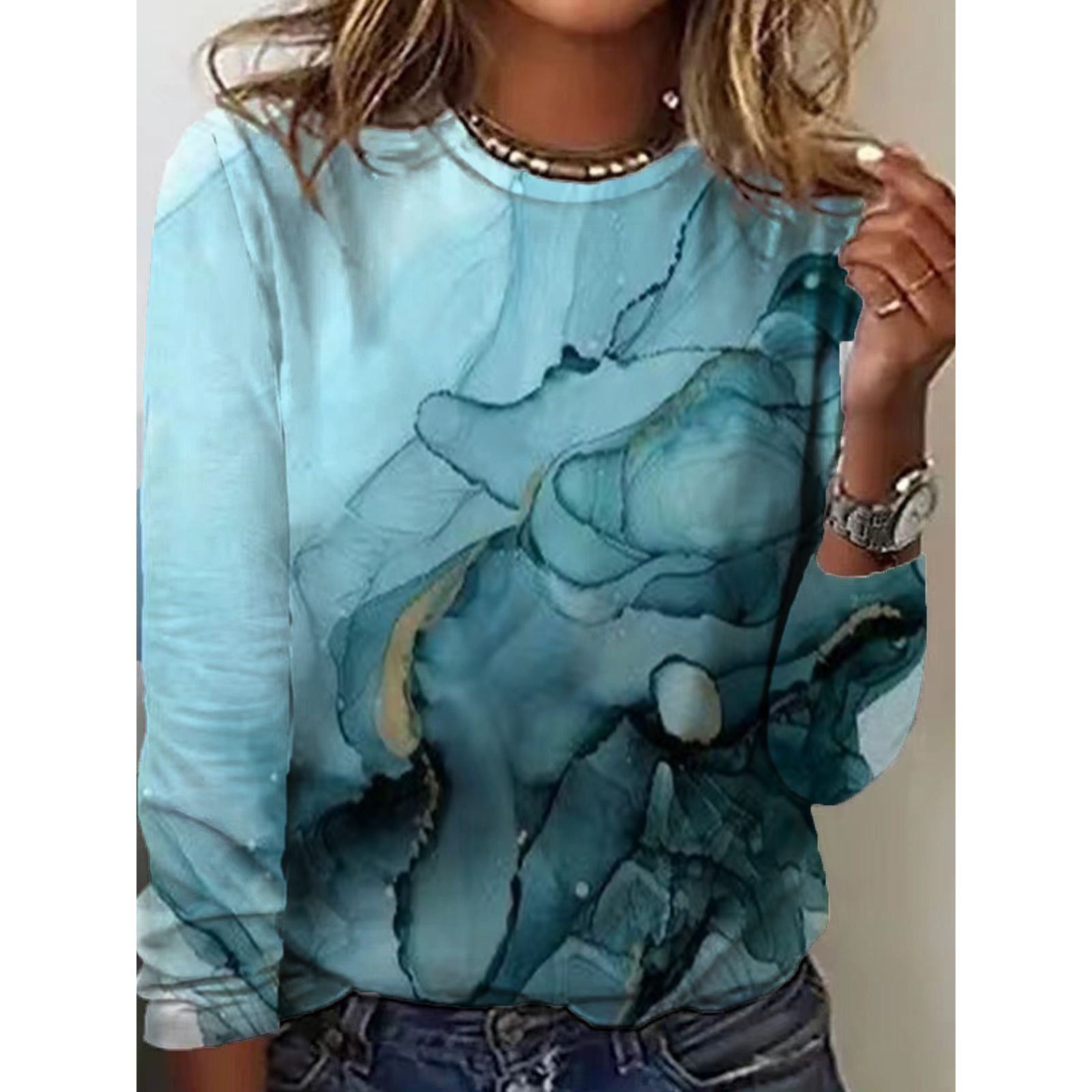 Women's Top Round Neck Loose Long-sleeved - Jointcorp