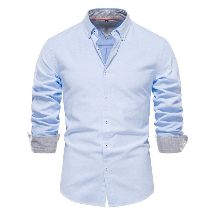 Men's Fashion Casual All-matching Solid Color Long-sleeved Top - Jointcorp