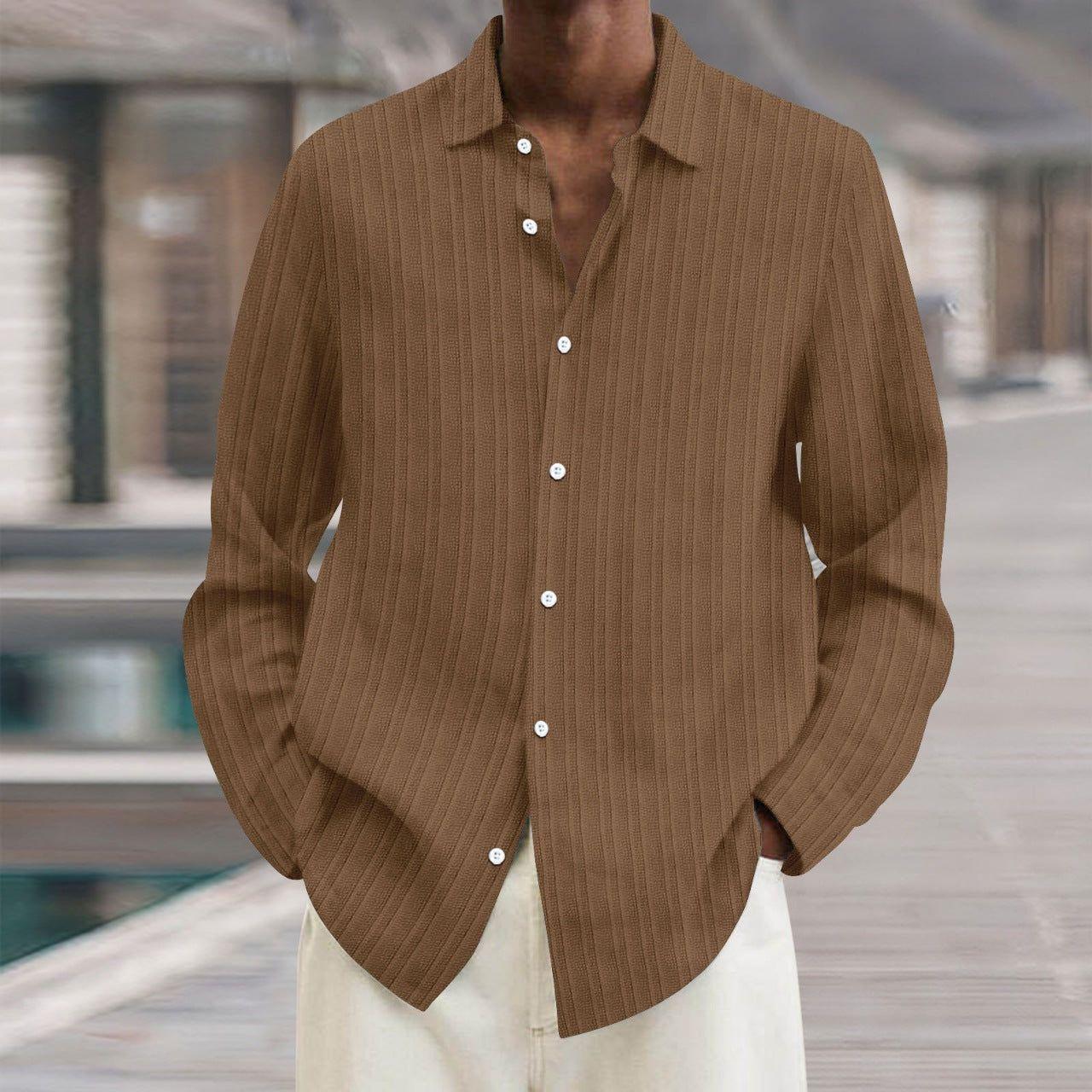 Four Seasons Long Sleeve Lapel Loose Button Shirt - Jointcorp