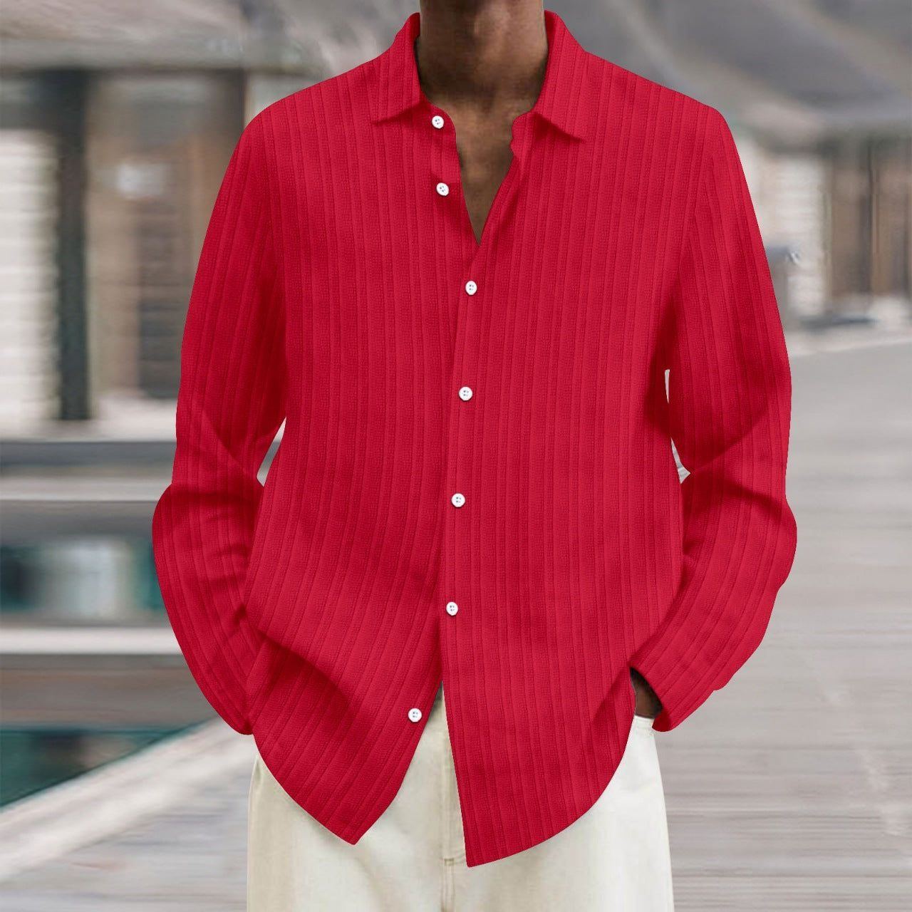 Four Seasons Long Sleeve Lapel Loose Button Shirt - Jointcorp