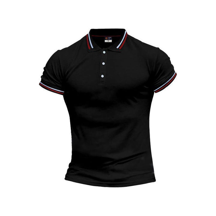Slim Fit Flat Knit Sleeve Casual Short Sleeve Polo Shirt - Jointcorp