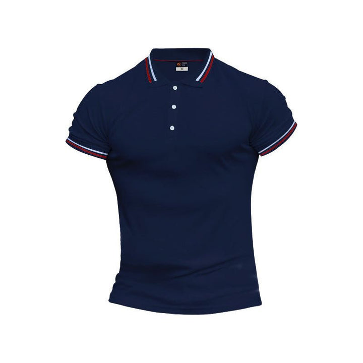 Slim Fit Flat Knit Sleeve Casual Short Sleeve Polo Shirt - Jointcorp