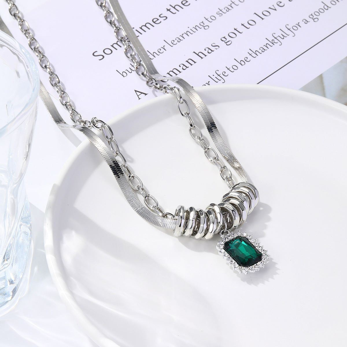 Hip Hop Chain Like Flat Snake Ins Style Double Layer Necklace - Jointcorp