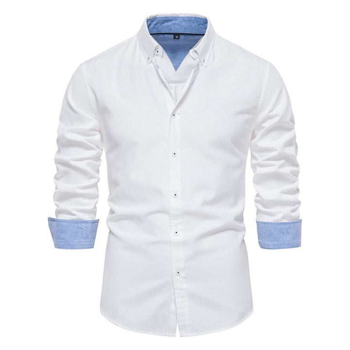 Men's Fashion Casual All-matching Solid Color Long-sleeved Top - Jointcorp