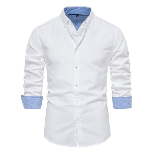 Men's Fashion Casual All-matching Solid Color Long-sleeved Top - Jointcorp