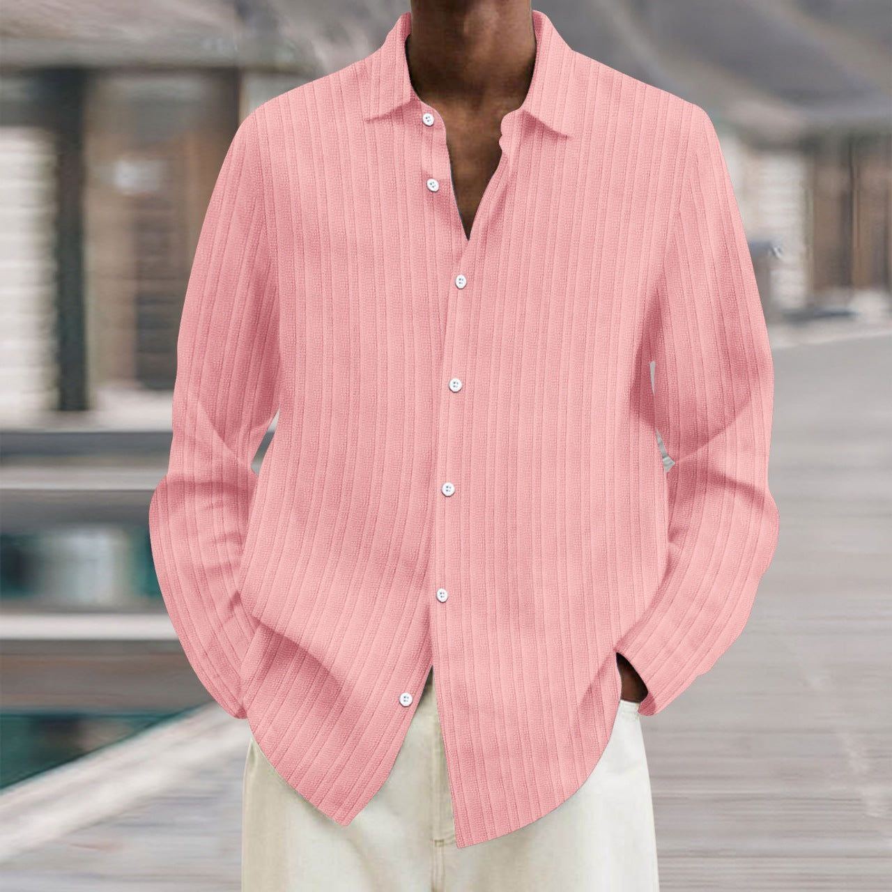 Four Seasons Long Sleeve Lapel Loose Button Shirt