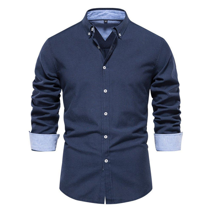 Men's Fashion Casual All-matching Solid Color Long-sleeved Top - Jointcorp