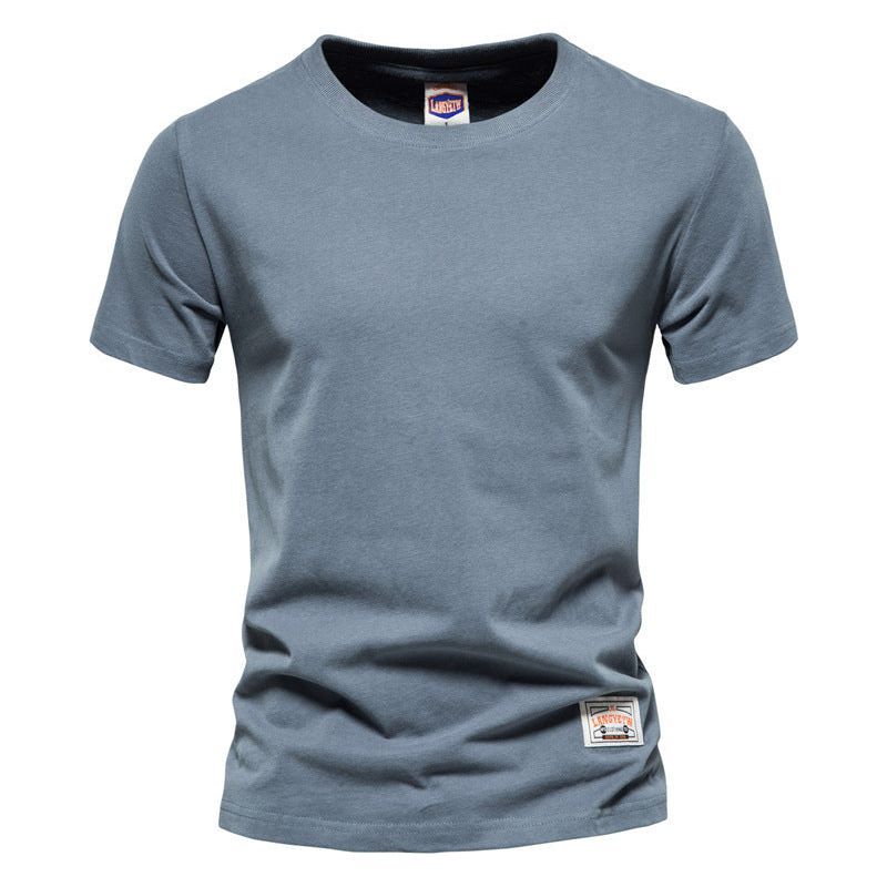 Men's Fashion Casual Solid Color American Crew Neck Cotton Short Sleeve - Jointcorp
